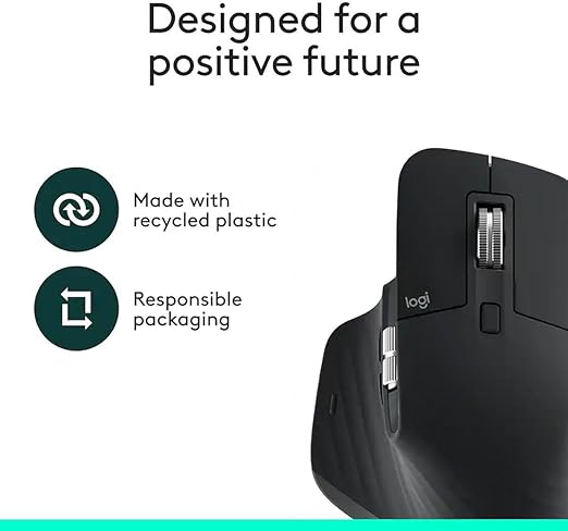 Logitech MX Master 3S - Performance Wireless Mouse with Ultra-Fast Scrolling, Ergo, 8K DPI, Track on Glass, Quiet Clicks, Bluetooth, Windows, Linux, Chrome, Black