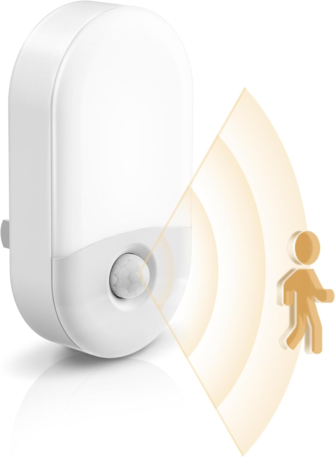 LOHAS LED Motion Sensor Night Light 2-Pack – Plug-in Warm White 3000K, Adjustable Brightness, Auto Motion Activated for Bedroom, Bathroom & Hallway