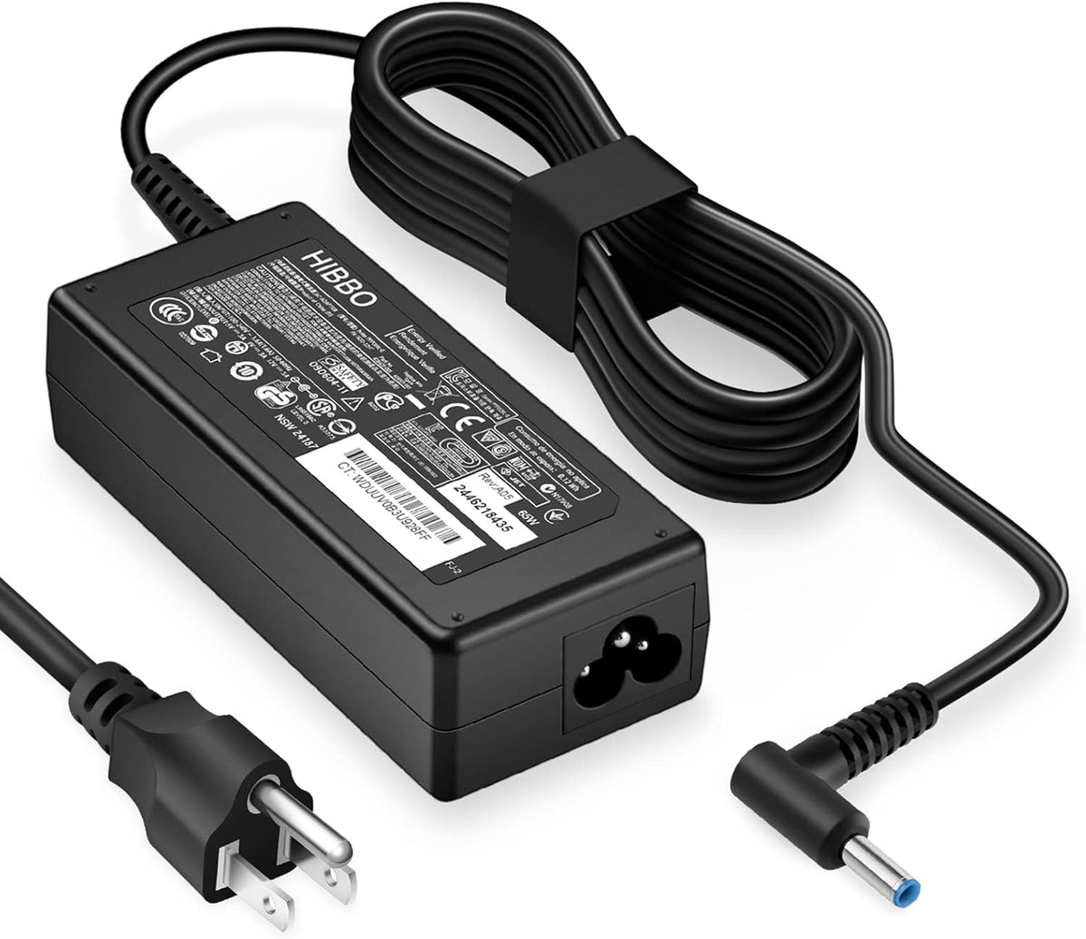 Charger Compatible with HP Laptop Computer 65W 45W Smart Blue Tip Power Adapter - AURA NEST