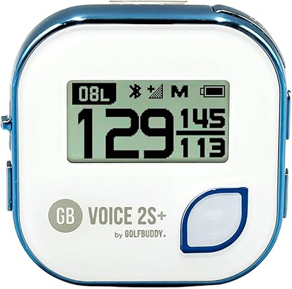GOLFBUDDY Voice 2S+ Talking GPS Rangefinder, Clip on Hat Golf Navigation, Slope Mode on/Off, 18 Hours Battery Life, Shot Distance Measurement, Preloaded with 40,000 Courses Worldwide (Blue) - AURA NEST
