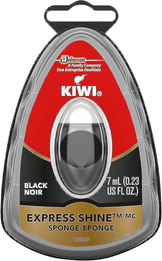 KIWI Express Shoe Shine Sponge | Leather Care for Shoes, Boots, Furniture, Jacket, Briefcase and More | Black, 0.23 Fl Oz (Pack of 1) - AURA NEST