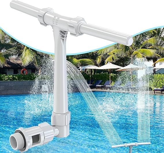 [Patent Pending] 2025 Upgrade Pool Fountain - Dual Spray Water Fountains for Above Ground/Inground Pools, 2-in-1 Adjustable Waterfall Pool Sprinkler Fountain - AURA NEST