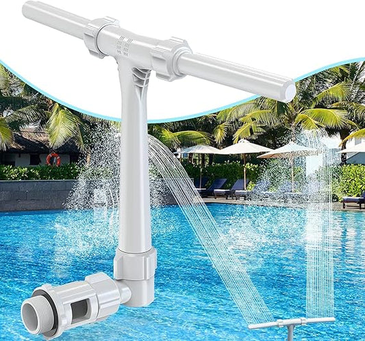[Patent Pending] 2025 Upgrade Pool Fountain - Dual Spray Water Fountains for Above Ground/Inground Pools, 2-in-1 Adjustable Waterfall Pool Sprinkler Fountain - AURA NEST